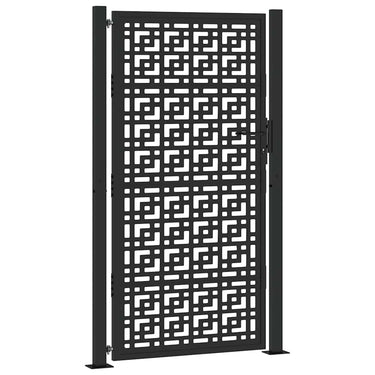 Vidaxl poort met kruisontwerp 100x175 cm staal zwart