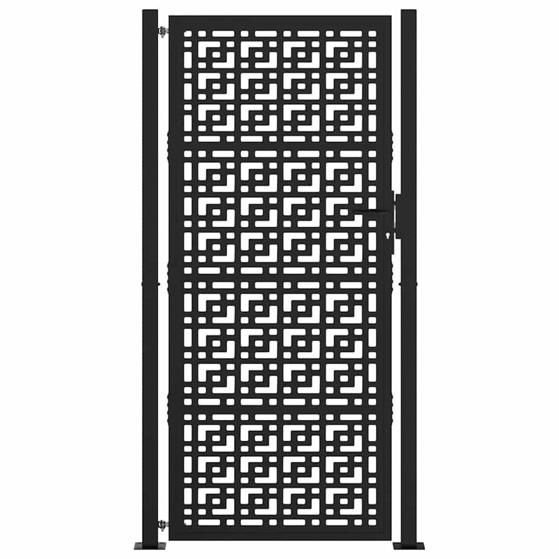 Load image into Gallery viewer, Vidaxl poort met kruisontwerp 100x200 cm staal zwart
