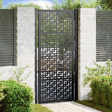 Vidaxl poort met kruisontwerp 100x200 cm staal zwart