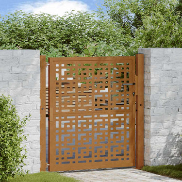 Vidaxl poort met kruisontwerp 100x100 cm weervast staal