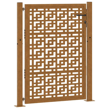 Vidaxl poort met kruisontwerp 100x125 cm weervast staal