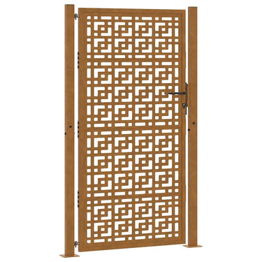Vidaxl poort met kruisontwerp 100x175 cm weervast staal