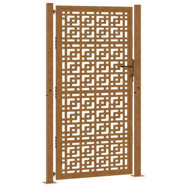 Vidaxl poort met kruisontwerp 100x200 cm weervast staal