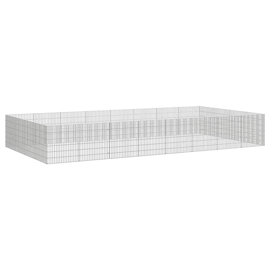 Vidaxl dierenverblijf 24 panelen 54x60 cm gegalvaniseerd ijzer