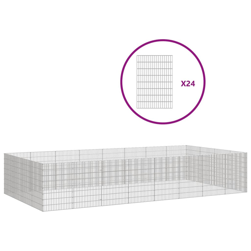 Load image into Gallery viewer, Vidaxl dierenverblijf 24 panelen 54x80 cm gegalvaniseerd ijzer
