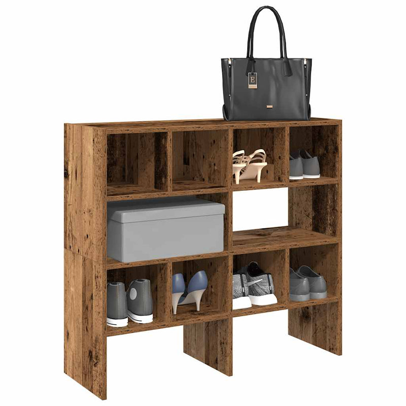 Load image into Gallery viewer, Vidaxl schoenenrekken 2 st stapelbaar 89,5x30x40 cm oud houtkleurig
