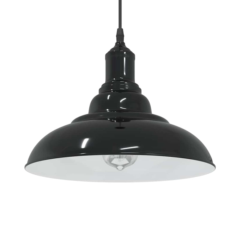 Load image into Gallery viewer, Vidaxl hanglamp in hoogte verstelbaar e27 ø31 cm metaal glanzend zwart
