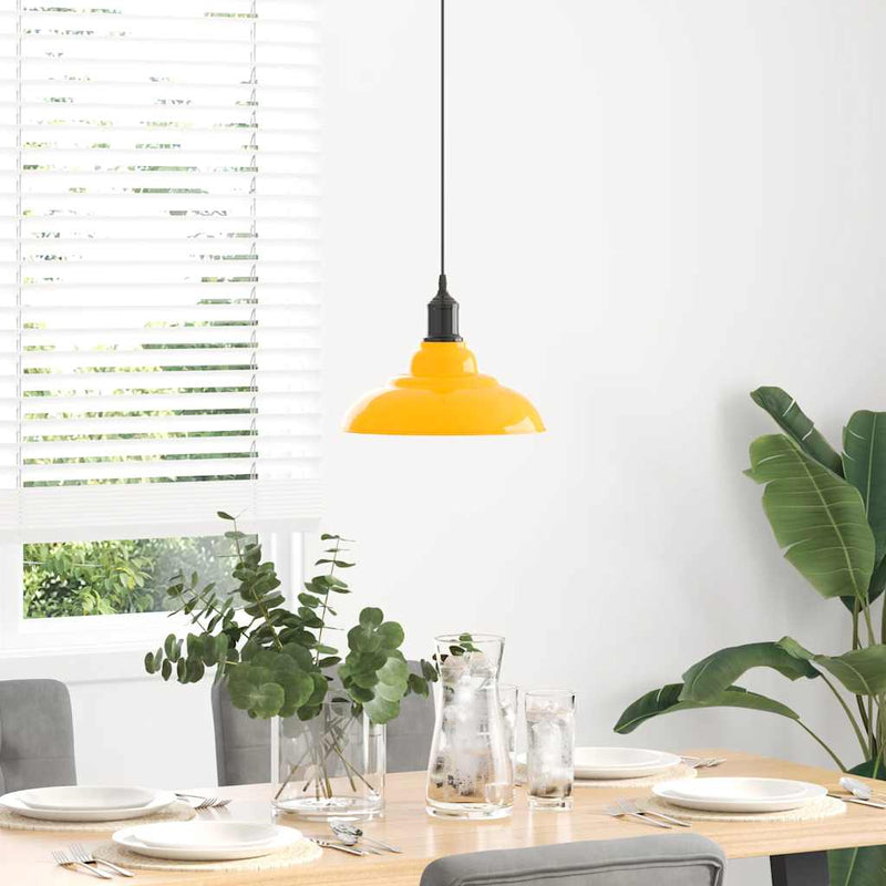 Load image into Gallery viewer, Vidaxl hanglamp in hoogte verstelbaar e27 ø31 cm metaal glanzend geel

