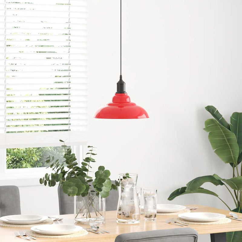 Load image into Gallery viewer, Vidaxl hanglamp in hoogte verstelbaar e27 ø31 cm metaal glanzend rood
