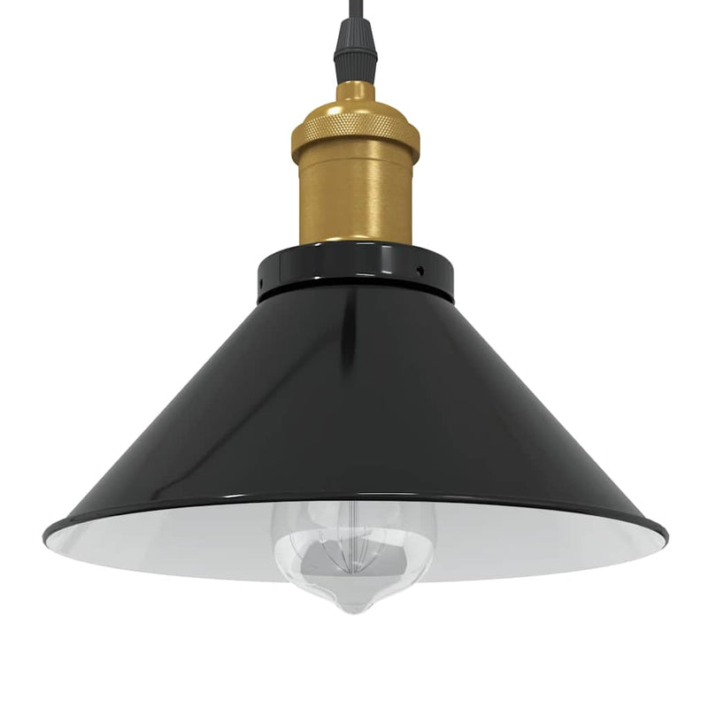 Load image into Gallery viewer, Vidaxl hanglamp in hoogte verstelbaar e27 ø22 cm metaal glanzend zwart
