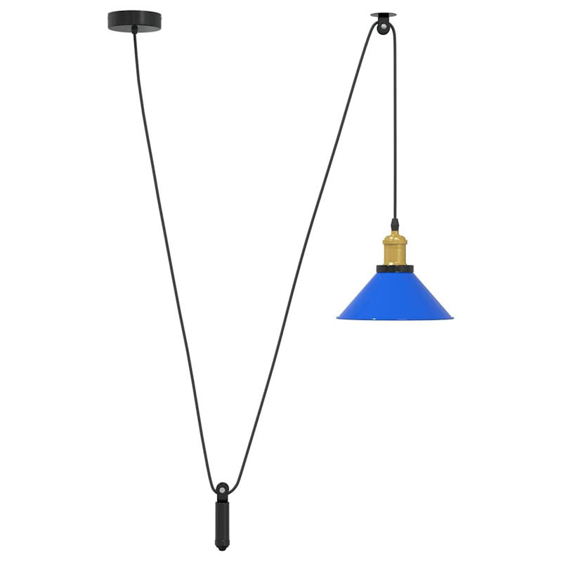 Load image into Gallery viewer, Vidaxl hanglamp in hoogte verstelbaar e27 ø22 cm metaal donkerblauw
