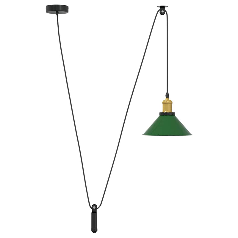 Load image into Gallery viewer, Vidaxl hanglamp in hoogte verstelbaar e27 ø22 cm metaal glanzend groen
