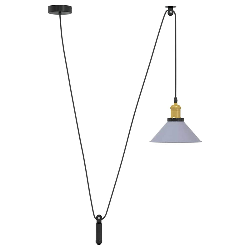 Load image into Gallery viewer, Vidaxl hanglamp in hoogte verstelbaar e27 ø22 cm metaal glanzend grijs
