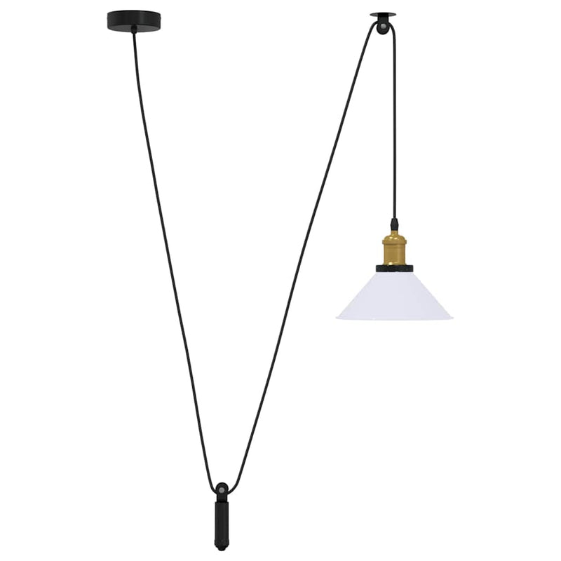 Load image into Gallery viewer, Vidaxl hanglamp in hoogte verstelbaar e27 ø22 cm metaal glanzend wit
