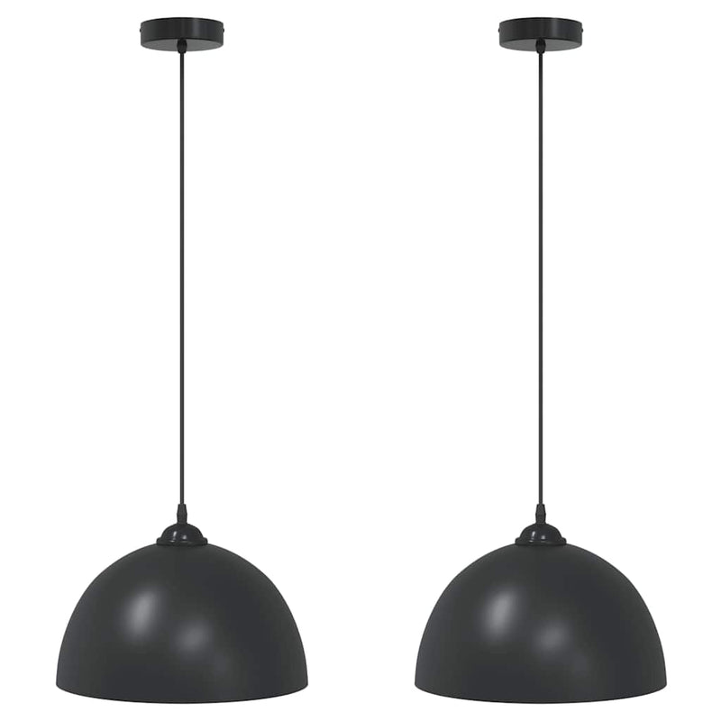 Load image into Gallery viewer, Vidaxl hanglampen 2 st in hoogte verstelbaar e27 30 cm metaal zwart

