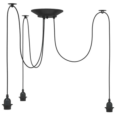 Vidaxl hanglamp met 3 lamphouders e27 metaal zwart