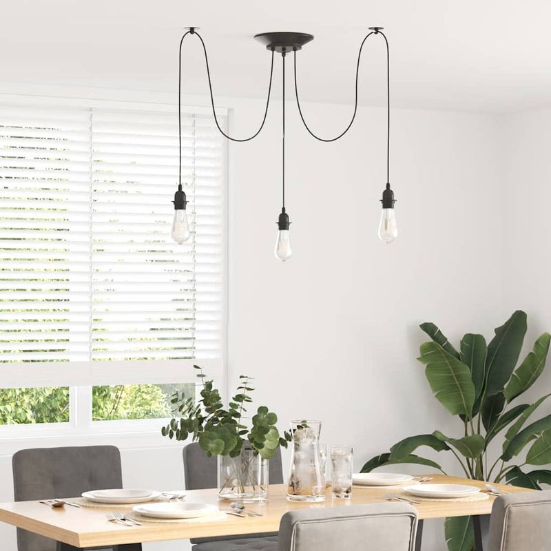 Load image into Gallery viewer, Vidaxl hanglamp met 3 lamphouders e27 metaal zwart
