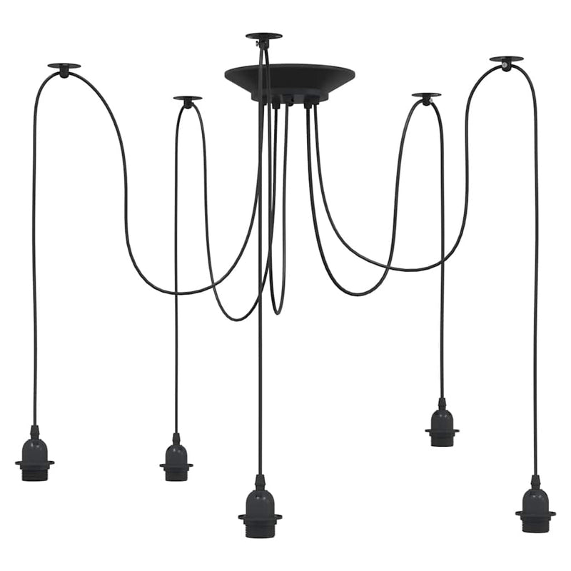 Load image into Gallery viewer, Vidaxl hanglamp met 5 lamphouders e27 metaal zwart
