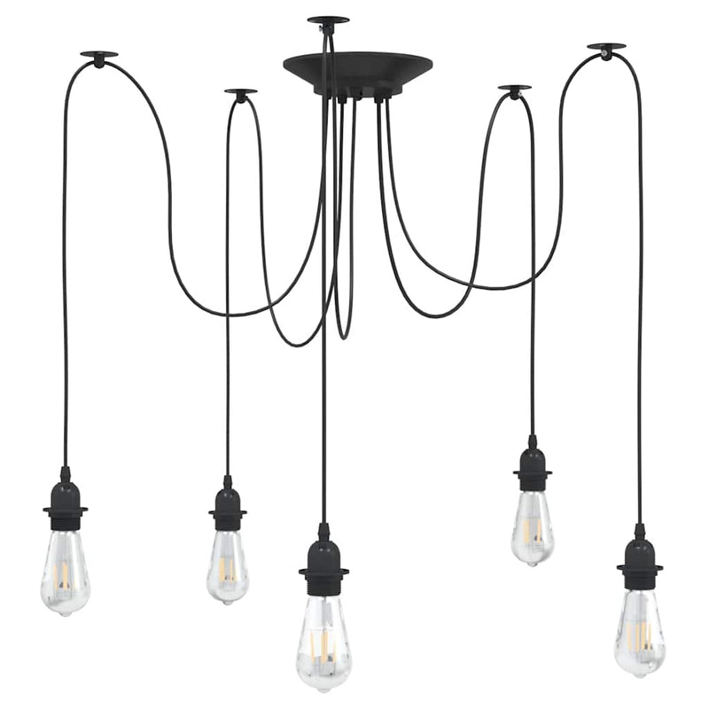 Load image into Gallery viewer, Vidaxl hanglamp met 5 lamphouders e27 metaal zwart
