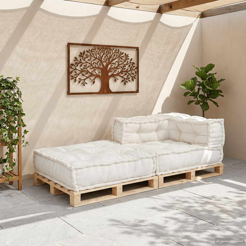 Load image into Gallery viewer, Vidaxl modulaire bankstel 70x70x54 stof crème

