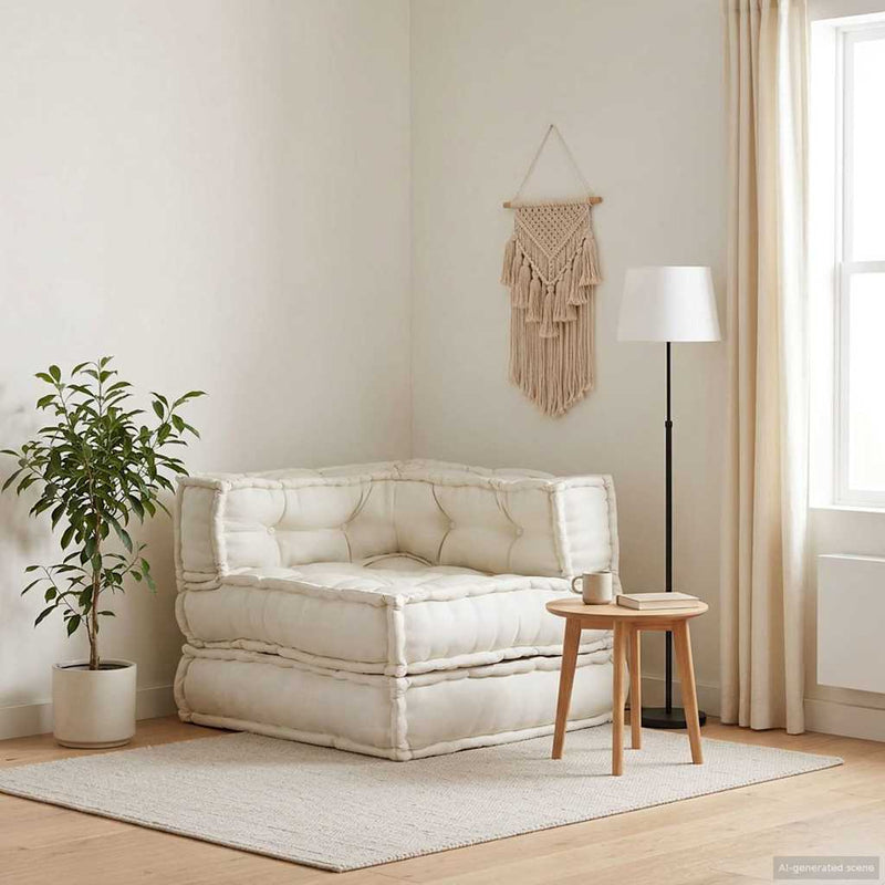 Load image into Gallery viewer, Vidaxl modulaire bankstel 70x70x54 stof crème
