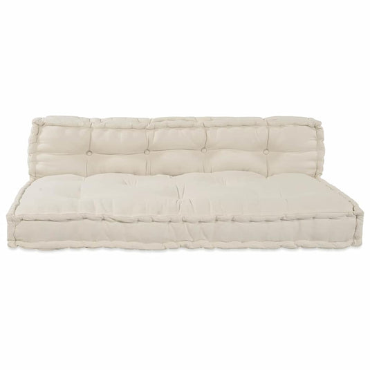 Vidaxl modulair bank 2 pcs crème 120 x 80 x 38 cm stof