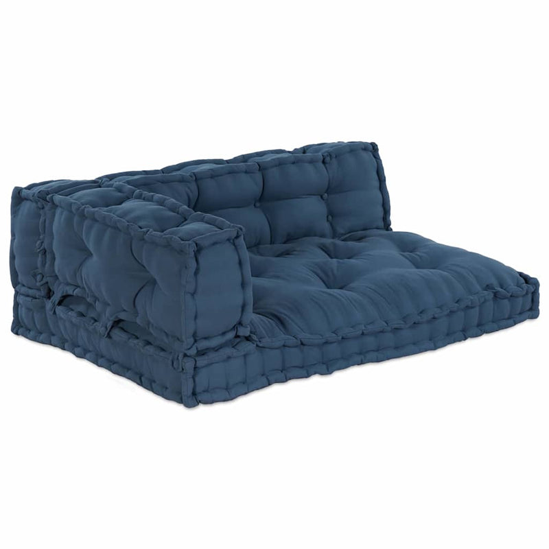 Load image into Gallery viewer, Vidaxl modulair bank 3 pcs indigo 120 x 80 x 38 cm stof
