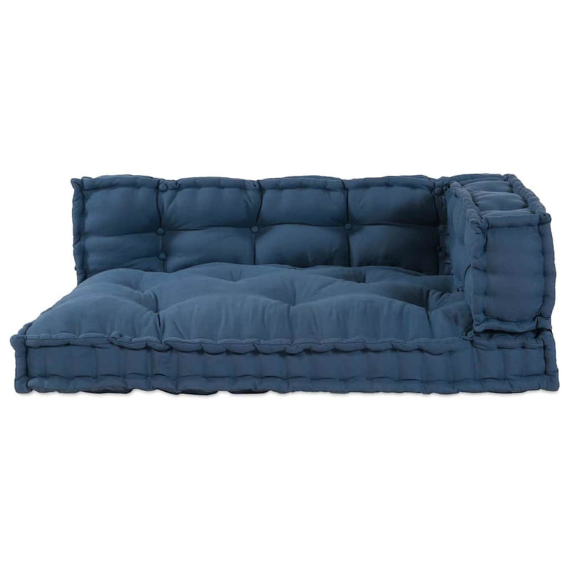 Load image into Gallery viewer, Vidaxl modulair bank 3 pcs indigo 120 x 80 x 38 cm stof
