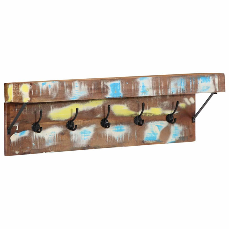 Load image into Gallery viewer, Vidaxl kapstok met plank bruin 73 x 19 x 23 cm massief gerecycled hout
