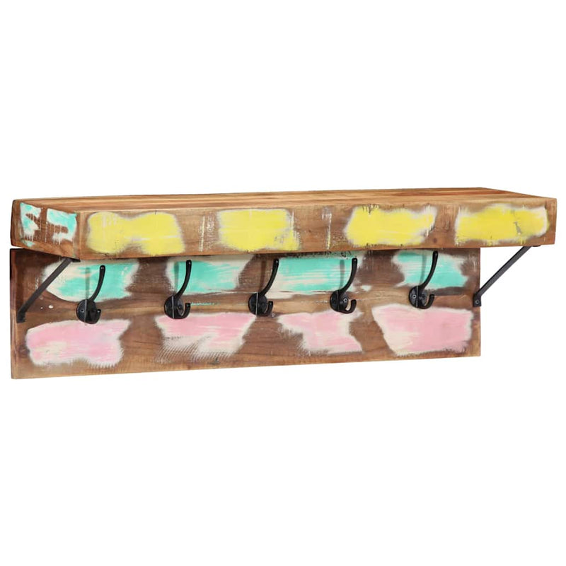 Load image into Gallery viewer, Vidaxl kapstok met plank bruin 73 x 19 x 23 cm massief gerecycled hout
