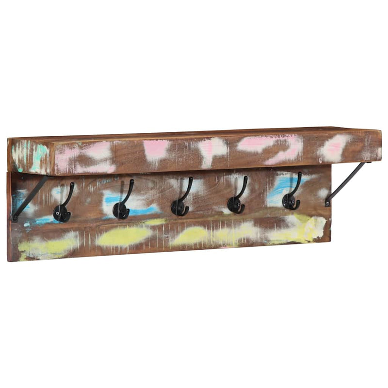 Load image into Gallery viewer, Vidaxl kapstok met plank bruin 73 x 19 x 23 cm massief gerecycled hout
