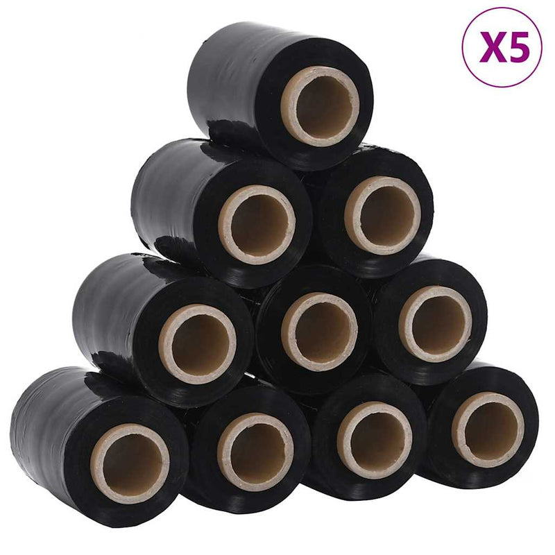 Load image into Gallery viewer, Vidaxl stretchfolies 50 stuks zwart 23 µm 10 cm x 150 m

