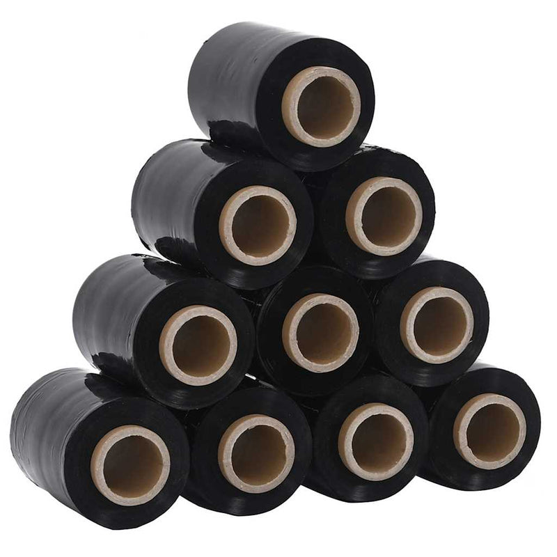 Load image into Gallery viewer, Vidaxl stretchfolies 10 stuks zwart 23 µm 10 cm x 300 m
