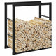 Vidaxl haardhoutrek 55x30x61 cm staal zwart