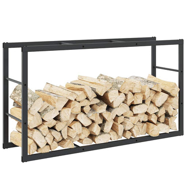 Vidaxl haardhoutrek 110x30x61 cm staal zwart