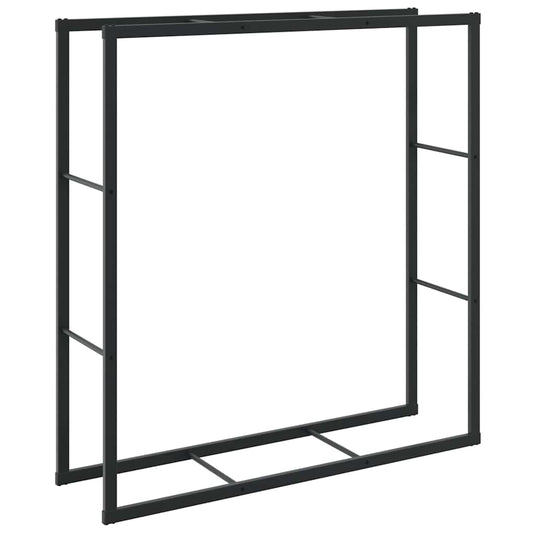 Vidaxl haardhoutrek 110x30x116 cm staal zwart