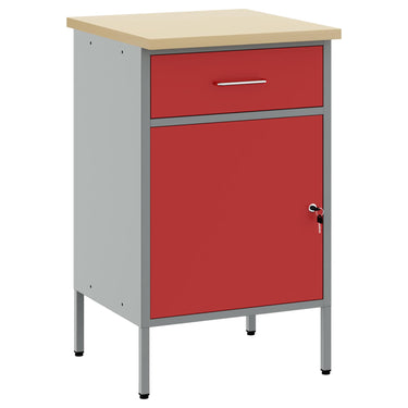 Vidaxl werkbank rood en grijs 50 x 55 x 85 cm engineered hout en staal