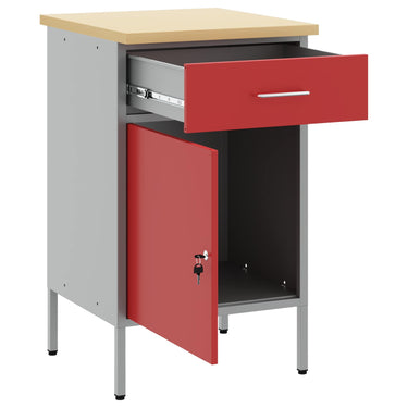 Vidaxl werkbank rood en grijs 50 x 55 x 85 cm engineered hout en staal