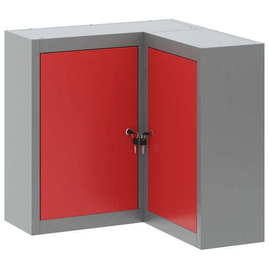 Vidaxl gereedschapskast met plank rood en grijs 55 x 55 x 55 cm