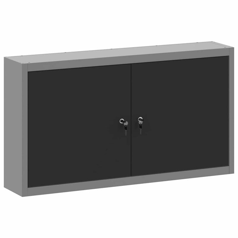 Load image into Gallery viewer, Vidaxl gereedschapskast met plank zwart en grijs 50 x 20 x 55 cm
