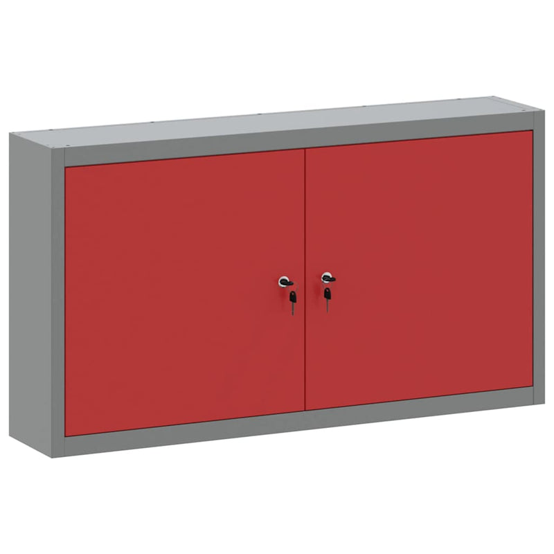 Load image into Gallery viewer, Vidaxl gereedschapskast met plank rood en grijs 50 x 20 x 55 cm
