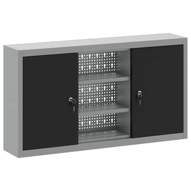 Vidaxl gereedschapskast met plank zwart en grijs 50 x 20 x 55 cm