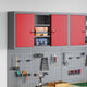 Vidaxl gereedschapskast met plank rood en grijs 50 x 20 x 55 cm