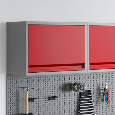 Vidaxl gereedschapskast met opslag rood en grijs 50 x 25 x 35 cm