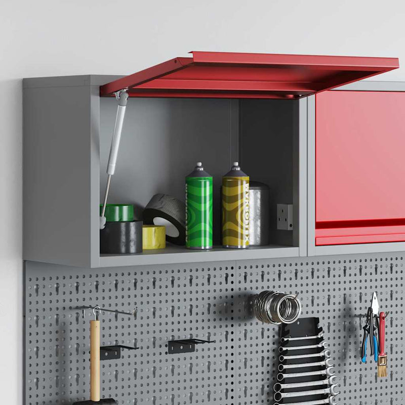 Load image into Gallery viewer, Vidaxl gereedschapskast met opslag rood en grijs 50 x 25 x 35 cm
