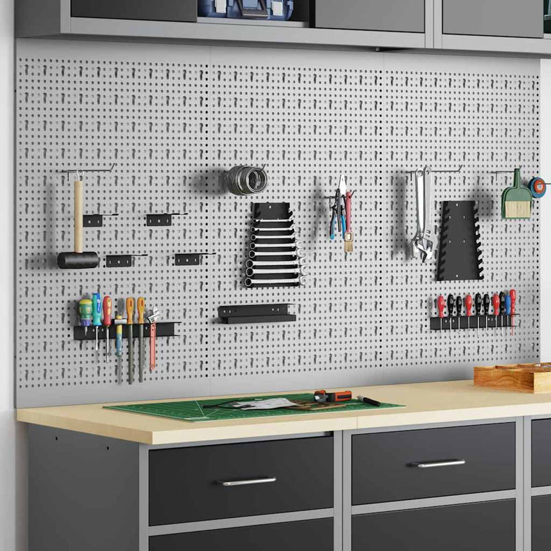Load image into Gallery viewer, Vidaxl gereedschap wandpaneel 3 pcs grijs 150 x 1 x 80 cm
