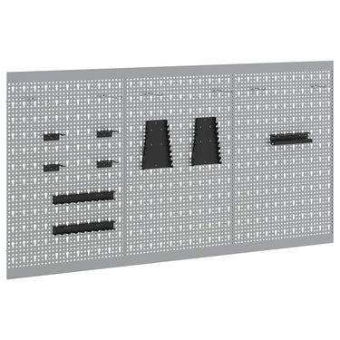 Vidaxl gereedschap wandpaneel 3 pcs grijs 150 x 1 x 80 cm