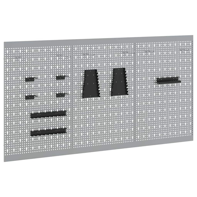Load image into Gallery viewer, Vidaxl gereedschap wandpaneel 3 pcs grijs 150 x 1 x 80 cm
