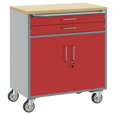 Vidaxl werkbank rood en grijs 75 x 45 x 85 cm engineered hout en staal
