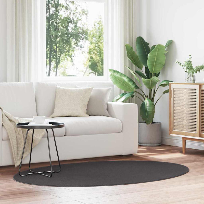 Load image into Gallery viewer, Vidaxl vloerkleden ovaal huarte antraciet 100 x 200 cm 100% polyester
